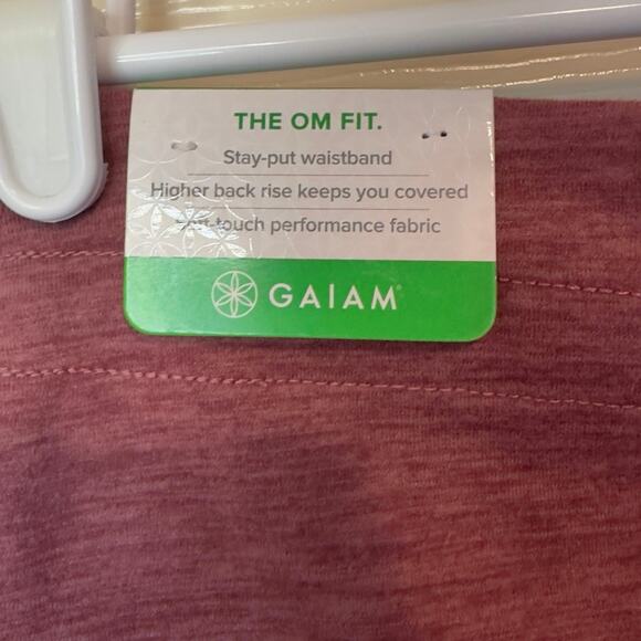 NWT Gaiam Om High Rise Porkchop Cuffed Leggings Size M Hawthorne Rose Heather - Picture 7 of 9